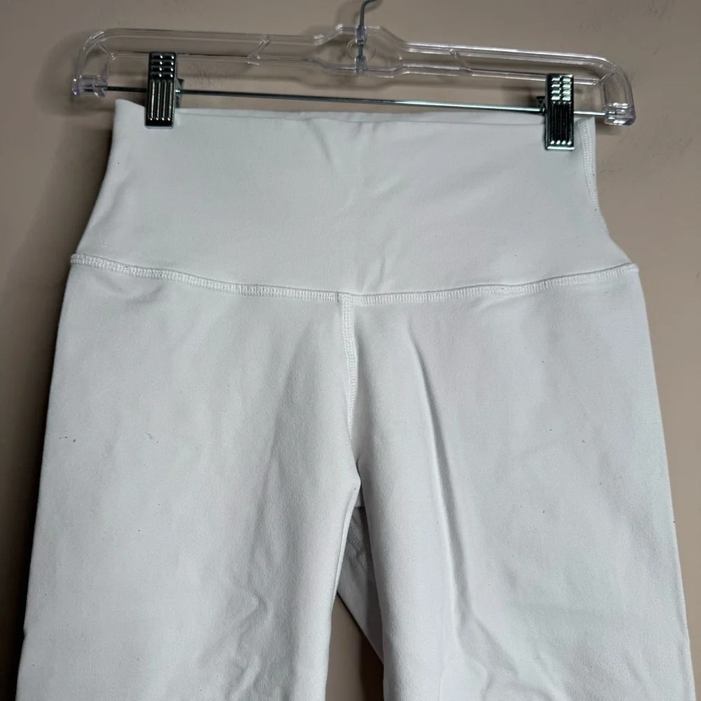 Alo Yoga Leggings Small Womens White Crop 24 Inseam Yoga Gym H30